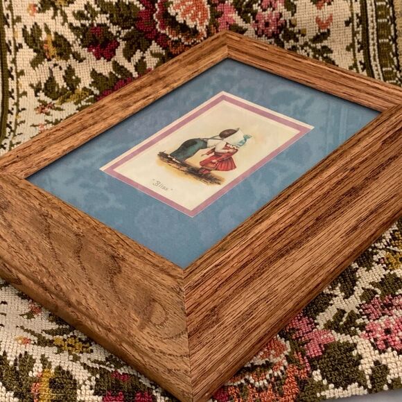 Framed Matted Sweet Little Kids Kiss Art Print “BLISS” - Picture 4 of 6